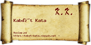 Kabát Kata névjegykártya